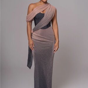 Pink Dusk Celestina Draped Maxi Dress